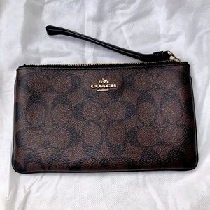 COACH zippered wristlet